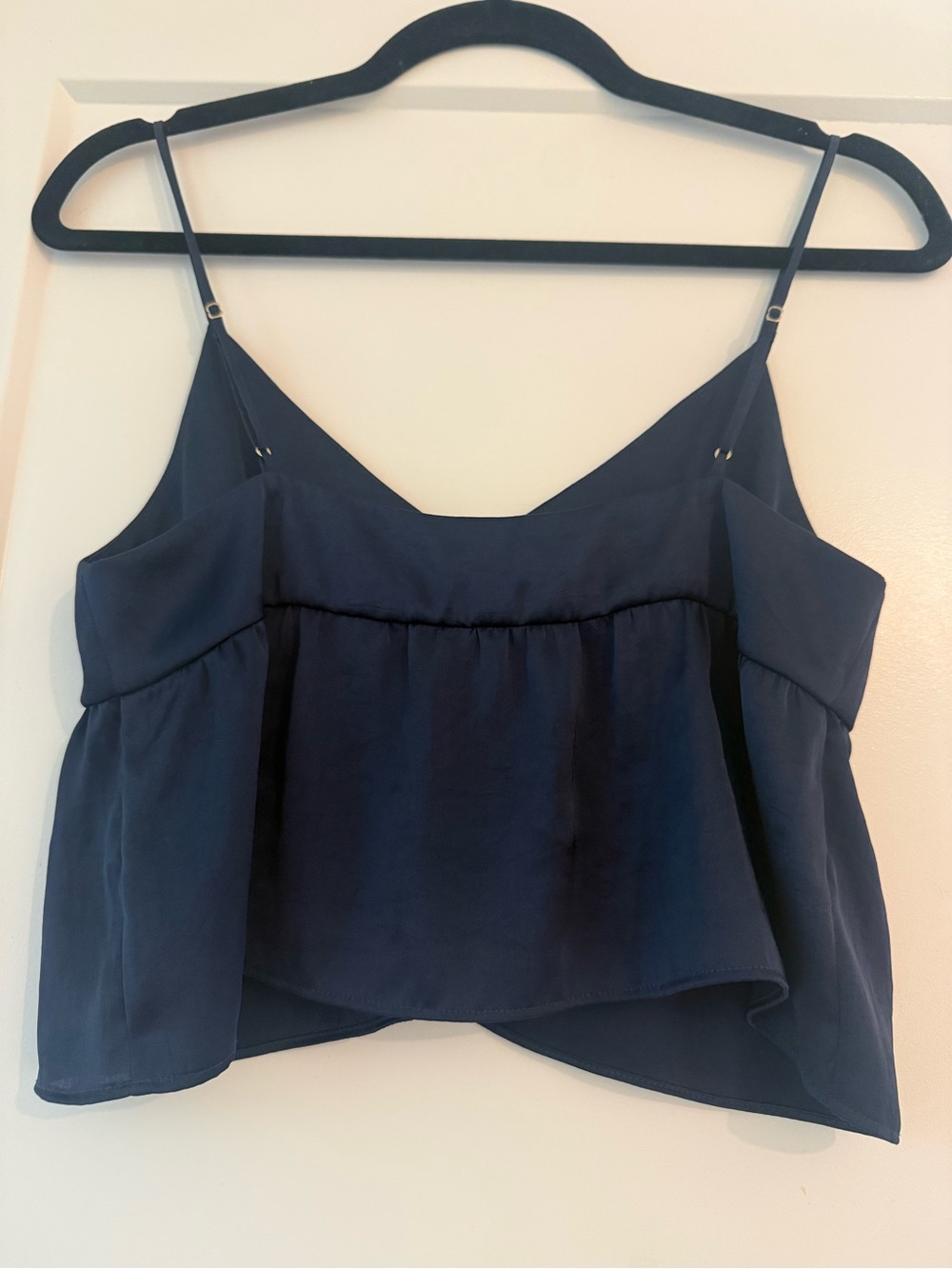 Little Moon Navy V-Neck Spaghetti Strap Peplum Camisole - Picture 2 of 4